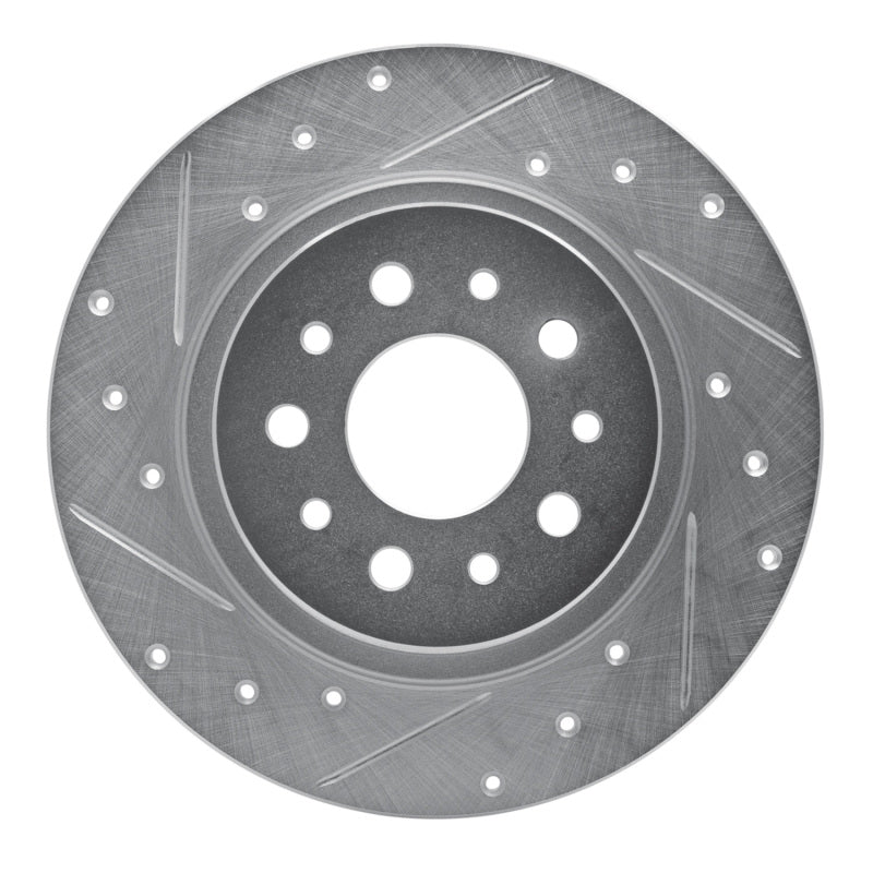 R1 Concepts R1 14-19 Fiat 500L Rear Left Drilled & Slotted Silver Brake Rotor