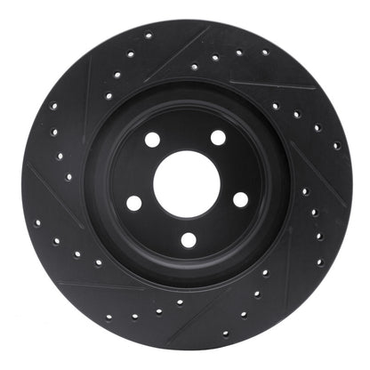 R1 Concepts R1 07-10 Chevrolet HHR Front Right Drilled & Slotted Black Brake Rotor