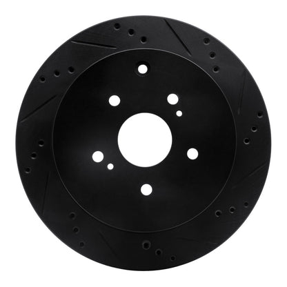 R1 Concepts R1 09-17 Suzuki Grand Vitara Rear Right Drilled & Slotted Black Brake Rotor
