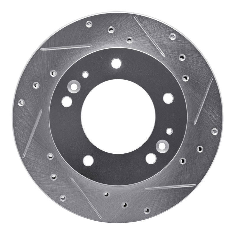 R1 Concepts R1 2006-2015 Jaguar XJR Rear Right Drilled & Slotted Silver Brake Rotor