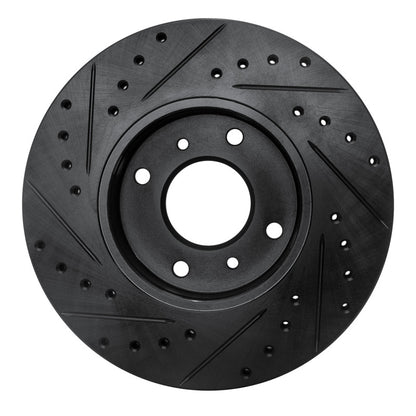 R1 Concepts R1 93-06 Infiniti G20 Front Right Drilled & Slotted Black Brake Rotor