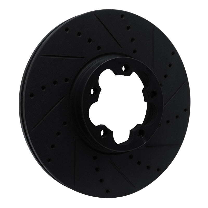 R1 Concepts R1 15-25 Ford Transit-350 HD/DRW Front Right Drilled & Slotted Black Brake Rotor
