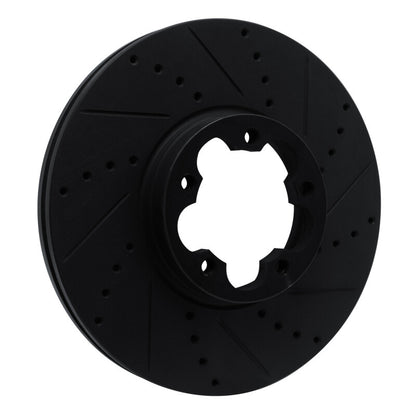 R1 Concepts R1 15-25 Ford Transit-350 HD/DRW Front Right Drilled & Slotted Black Brake Rotor