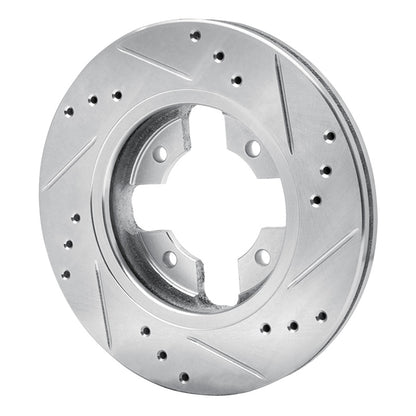R1 Concepts R1 1984-1986 Nissan 300ZX Front Left Drilled & Slotted Silver Brake Rotor