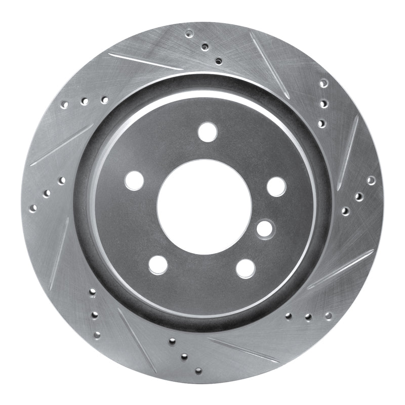 R1 Concepts R1 95-02 BMW M3 Left Rear Drilled & Slotted Silver Brake Rotor