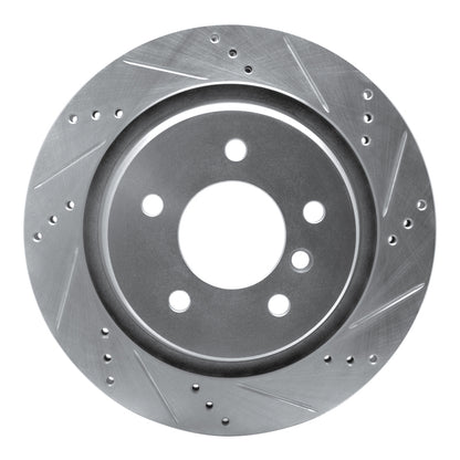 R1 Concepts R1 95-02 BMW M3 Left Rear Drilled & Slotted Silver Brake Rotor