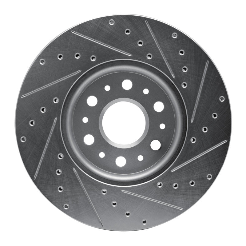 R1 Concepts R1 2017-2025 Buick Enclave Front Left Drilled & Slotted Silver Brake Rotor