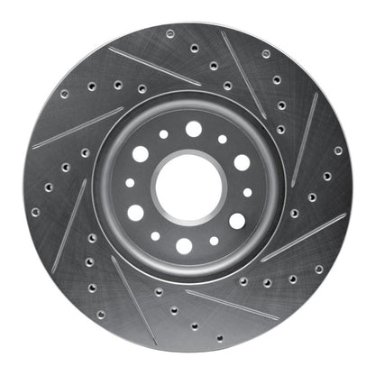 R1 Concepts R1 2017-2025 Buick Enclave Front Left Drilled & Slotted Silver Brake Rotor