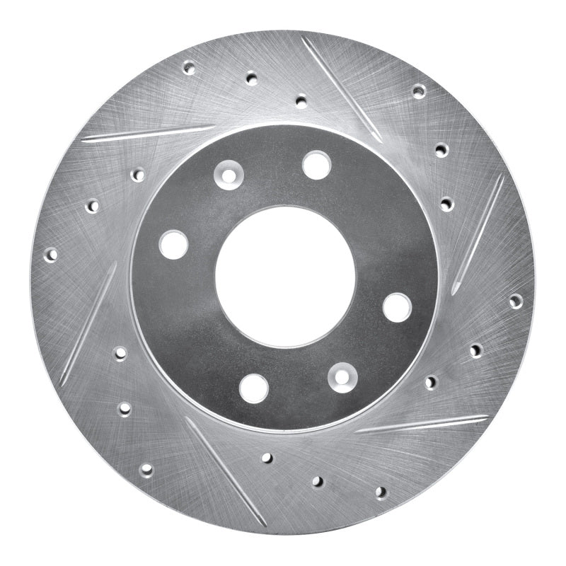 R1 Concepts R1 88-07 Dodge Colt Front Right Drilled & Slotted Silver Brake Rotor