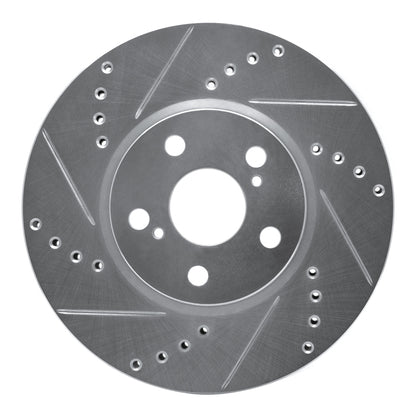 R1 Concepts R1 08-19 Pontiac Vibe Front Left Drilled & Slotted Silver Brake Rotor
