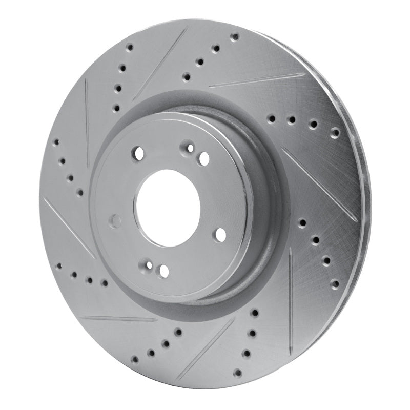 R1 Concepts R1 10-16 Hyundai Genesis Coupe Front Left Drilled & Slotted Silver Brake Rotor