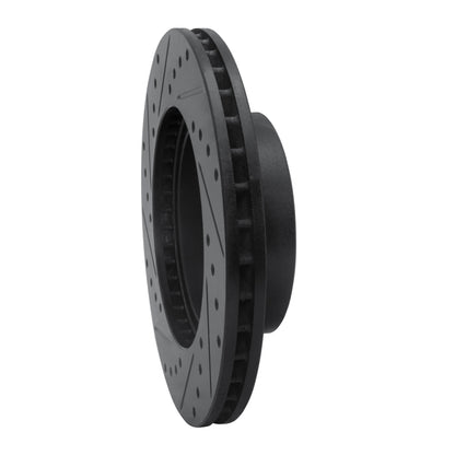 R1 Concepts R1 91-98 Toyota 4Runner Front Right Drilled & Slotted Black Brake Rotor
