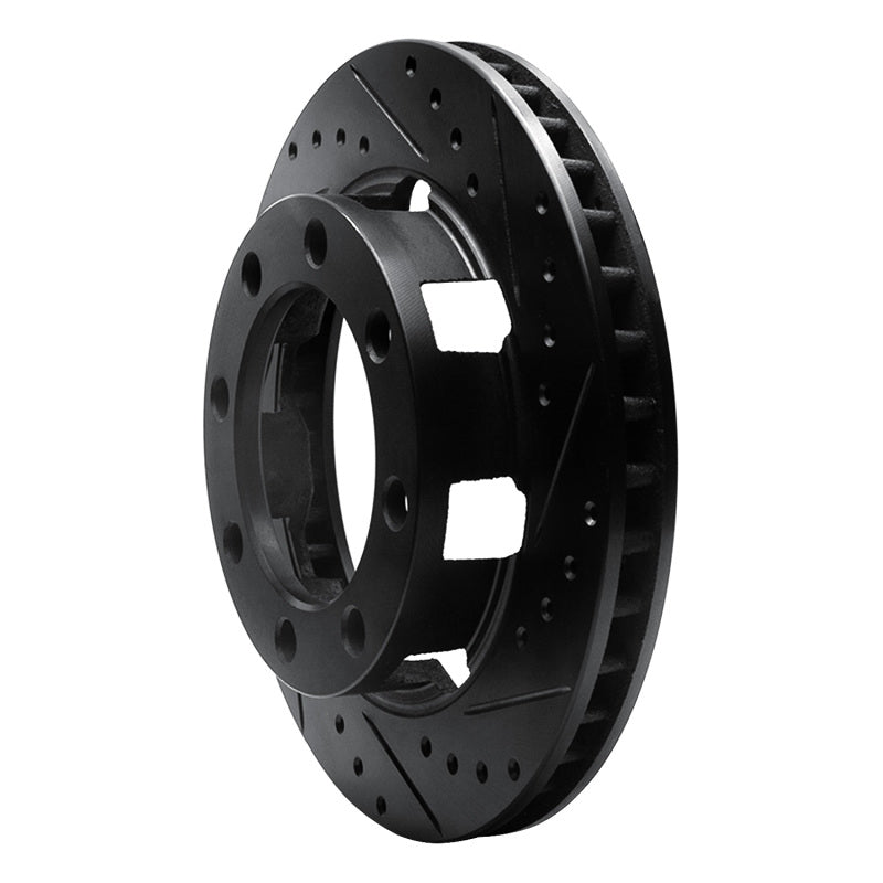 R1 Concepts R1 75-93 Dodge W200 Front Right Drilled & Slotted Black Brake Rotor