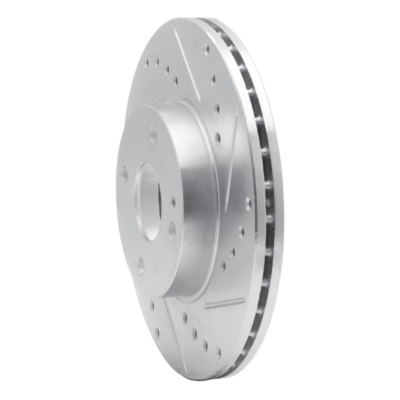 R1 Concepts R1 94-02 Mazda Miata Front Right Drilled & Slotted Silver Brake Rotor