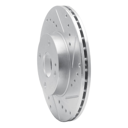 R1 Concepts R1 94-02 Mazda Miata Front Right Drilled & Slotted Silver Brake Rotor