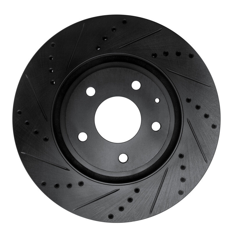 R1 Concepts R1 16-25 Mazda 6 Front Left Drilled & Slotted Black Brake Rotor