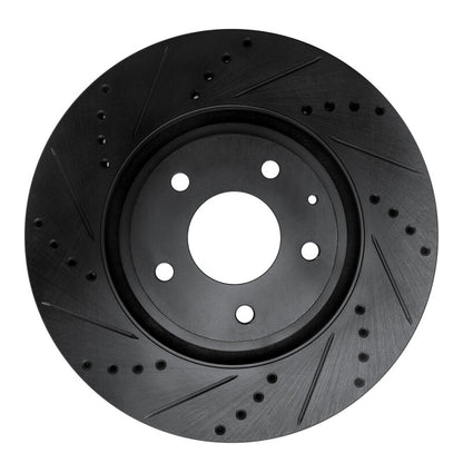 R1 Concepts R1 16-25 Mazda 6 Front Left Drilled & Slotted Black Brake Rotor