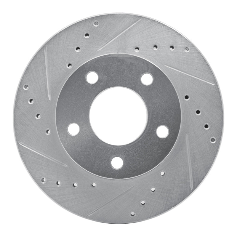 R1 Concepts R1 75-80 Ford Granada Left Rear Drilled & Slotted Silver Brake Rotor