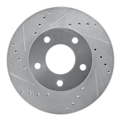 R1 Concepts R1 75-80 Ford Granada Left Rear Drilled & Slotted Silver Brake Rotor