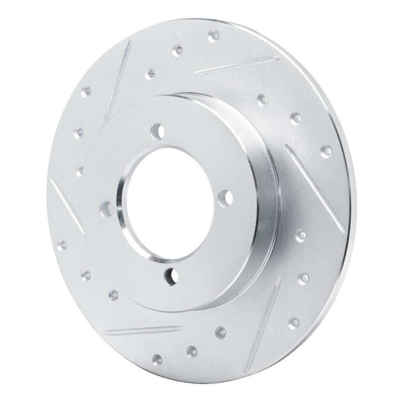 R1 Concepts R1 75-82 Nissan 210 Front Left Drilled & Slotted Silver Brake Rotor