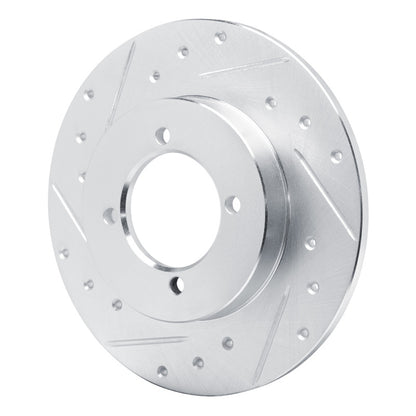 R1 Concepts R1 75-82 Nissan 210 Front Left Drilled & Slotted Silver Brake Rotor