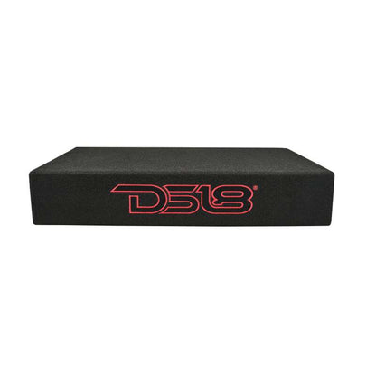 DS18 Dual 10in Shallow Enclosure w/ Subwoofer 350 Watts RMS Sealed Black Carpet Amplified