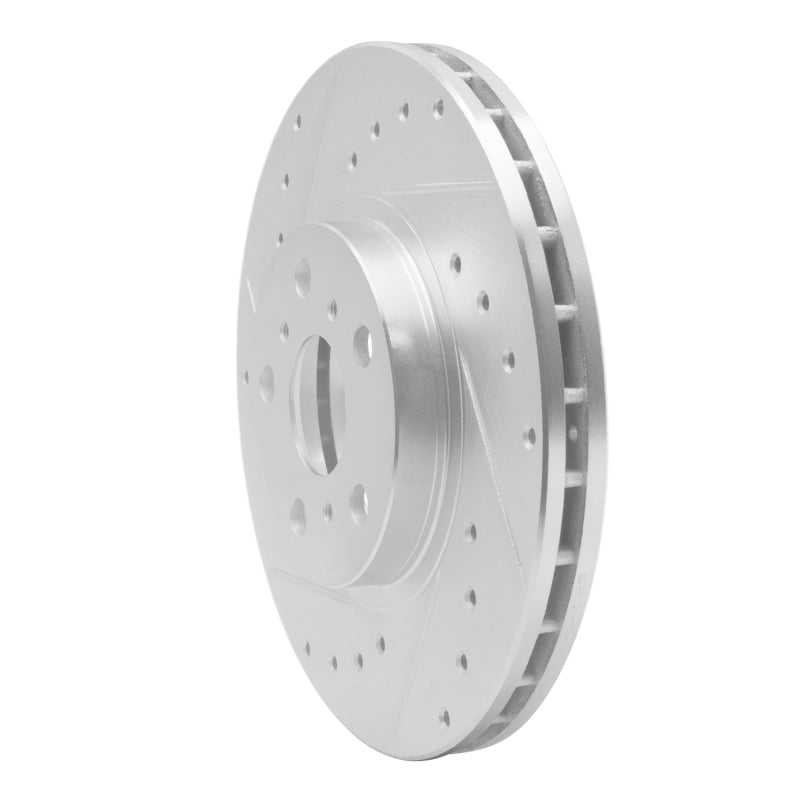 R1 Concepts R1 90-93 Toyota Celica Front Left Drilled & Slotted Silver Brake Rotor