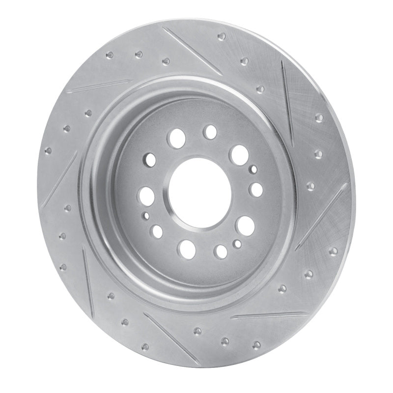 R1 Concepts R1 17-25 Acura RDX Rear Left Drilled & Slotted Silver Brake Rotor