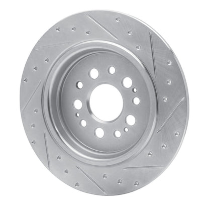 R1 Concepts R1 17-25 Acura RDX Rear Left Drilled & Slotted Silver Brake Rotor