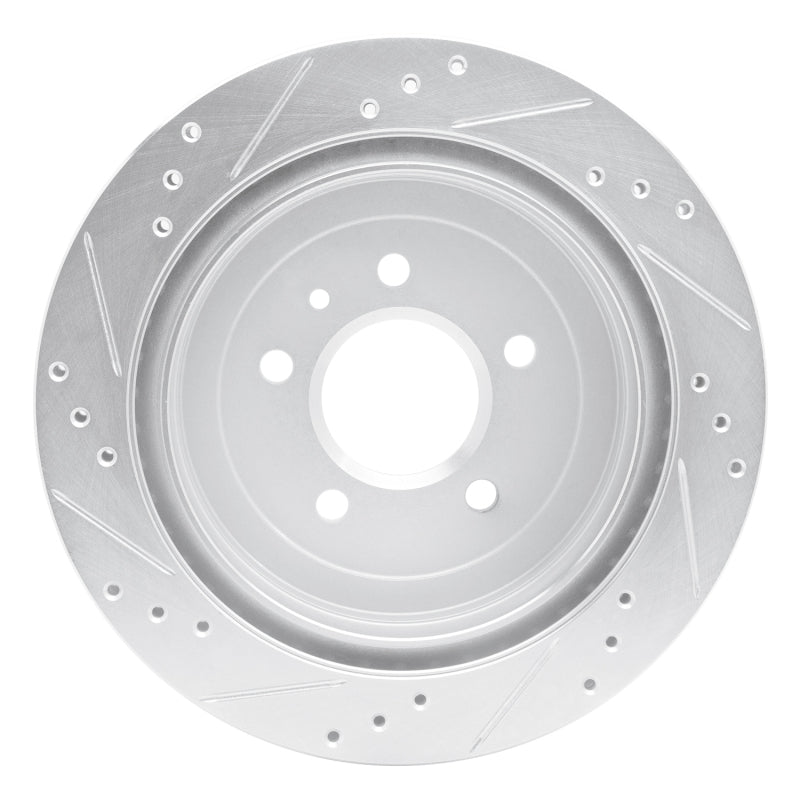 R1 Concepts R1 13-19 Cadillac ATS Rear Right Drilled & Slotted Silver Brake Rotor