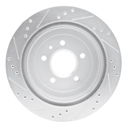 R1 Concepts R1 13-19 Cadillac ATS Rear Right Drilled & Slotted Silver Brake Rotor