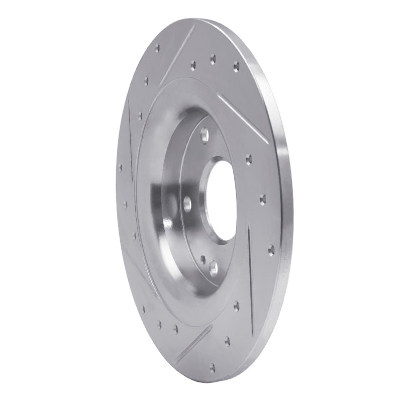 R1 Concepts R1 17-20 Honda Civic Coupe Rear Right Drilled & Slotted Silver Brake Rotor