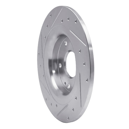 R1 Concepts R1 17-20 Honda Civic Coupe Rear Right Drilled & Slotted Silver Brake Rotor