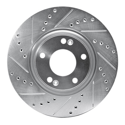 R1 Concepts R1 04-11 Hyundai AZERA Front Left Drilled & Slotted Silver Brake Rotor