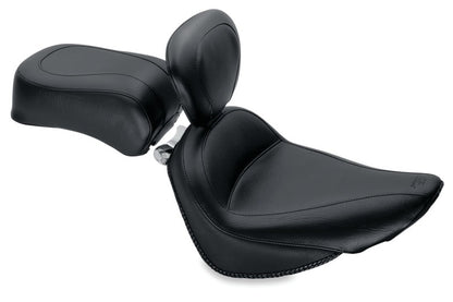 Mustang Motorcycle Mustang 00-15 Harley Softail Standard Rear Tire Standard Touring Solo Seat w/Driver Backrest - Black