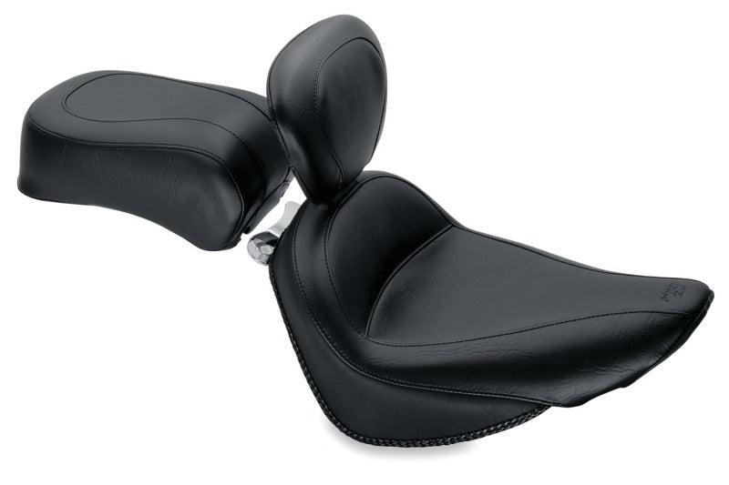 Mustang Motorcycle Mustang 00-15 Harley Softail Std Rear Tire Std Touring, Wide Touring Recessed Passenger Seat - Black
