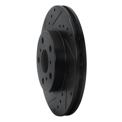R1 Concepts R1 90-91 Toyota Celica Front Left Drilled & Slotted Black Brake Rotor