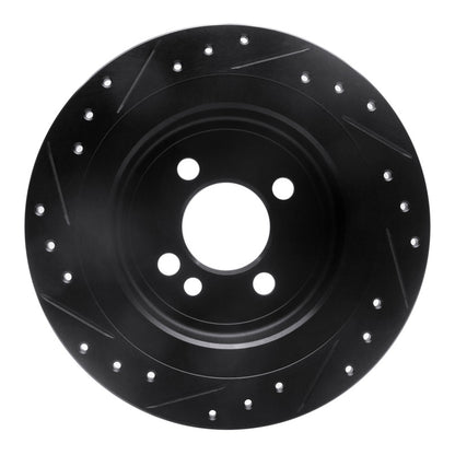 R1 Concepts R1 09-14 Mini Cooper (Excl Clubman) Rear Right Drilled & Slotted Black Brake Rotor