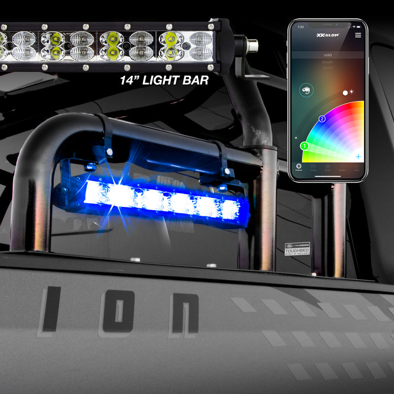 XKGLOW XK Glow RGBW Light Bar High Power Offroad Work/Hunting Light w/ Bluetooth Controller 14In