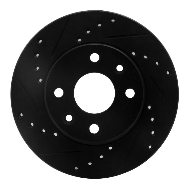 R1 Concepts R1 94-00 Kia Spectra Front Left Drilled & Slotted Black Brake Rotor