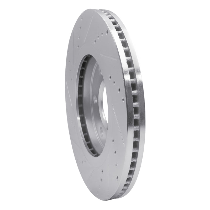 R1 Concepts R1 07-24 Infiniti QX56 Front Right Drilled & Slotted Silver Brake Rotor