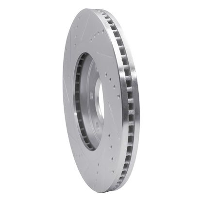 R1 Concepts R1 07-24 Infiniti QX56 Front Right Drilled & Slotted Silver Brake Rotor