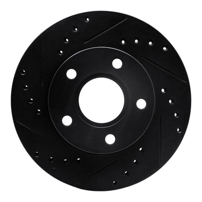 R1 Concepts R1 88-89 Merkur SCORPIO Front Right Drilled & Slotted Black Brake Rotor