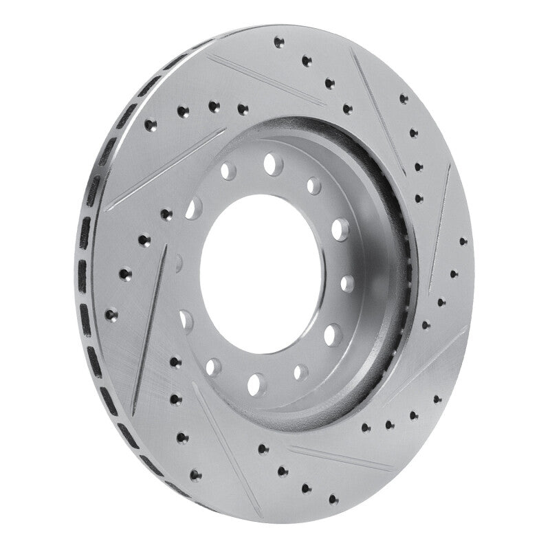 R1 Concepts R1 76-89 Toyota Land Cruiser Front Left Drilled & Slotted Black Brake Rotor