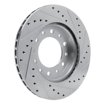 R1 Concepts R1 76-89 Toyota Land Cruiser Front Left Drilled & Slotted Black Brake Rotor