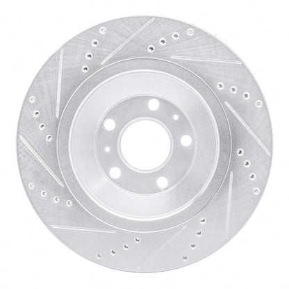 R1 Concepts R1 04-18 Audi A8 Rear Right Drilled & Slotted Silver Brake Rotor