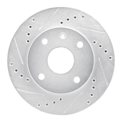 R1 Concepts R1 04-10 Chevrolet Optra (Mexico) Front Left Drilled & Slotted Silver Brake Rotor