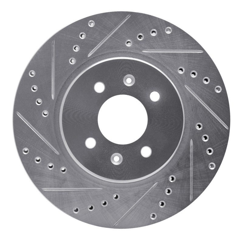 R1 Concepts R1 12-23 Hyundai ACCENT Front Left Drilled & Slotted Silver Brake Rotor