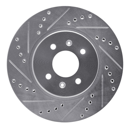 R1 Concepts R1 12-23 Hyundai ACCENT Front Left Drilled & Slotted Silver Brake Rotor