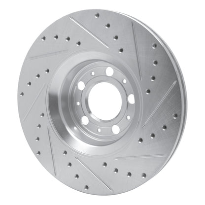 R1 Concepts R1 03-09 Volvo S60 Front Left Drilled & Slotted Silver Brake Rotor